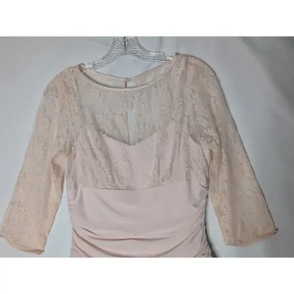 JESSICA HOWARD Midi Ballet Pink Floral Lace Fit and Flare Dress size 10 Wedding - Picture 4 of 9